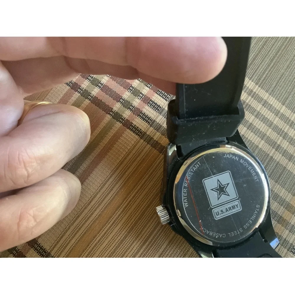 U.S. Army Wristwatch, Stainless Steel Caseback, Japan Movement, Water Resistant
